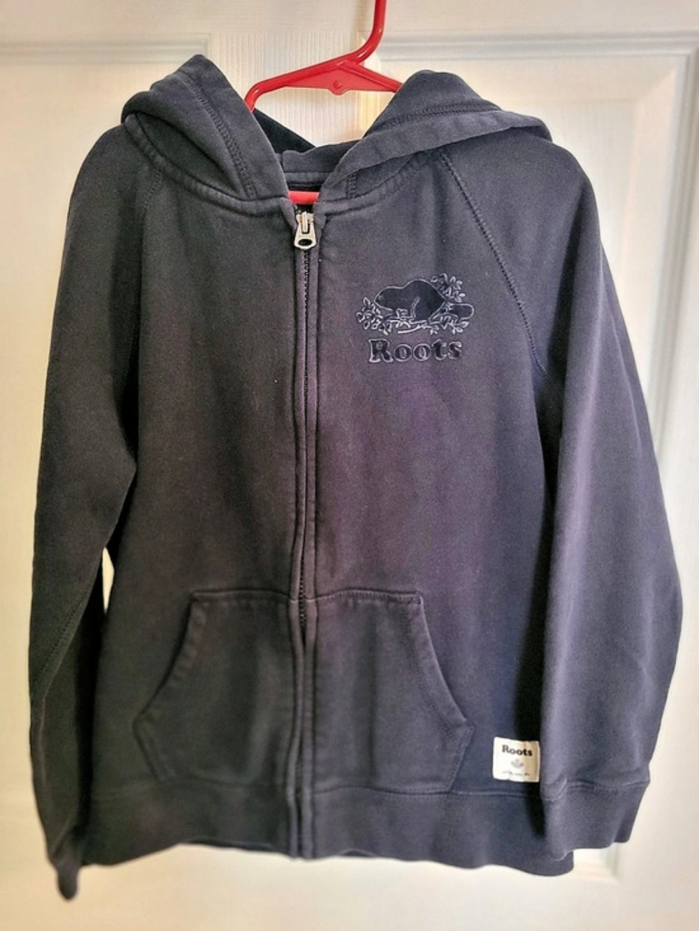 Roots Kids Zip-Up Hoodie Boys Size Large Black